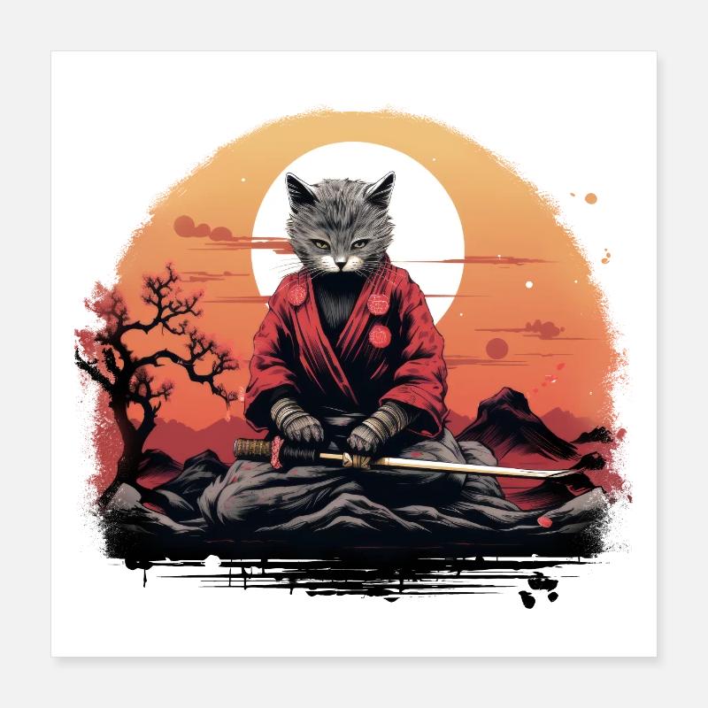 Chat Sakura Poster 40 x 40 cm