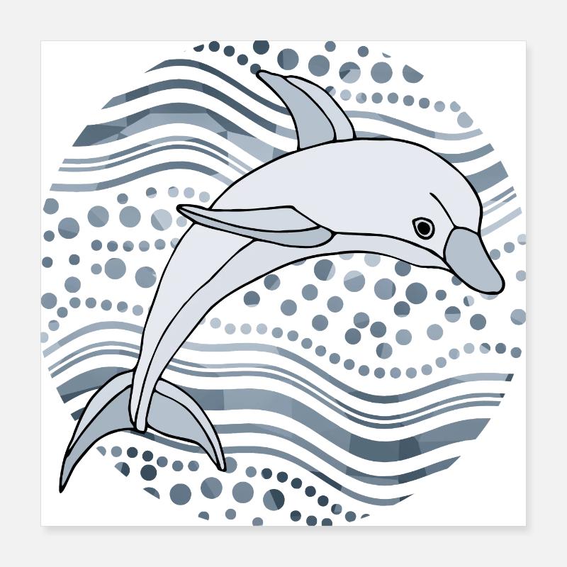 Delfin Poster 40x40 cm