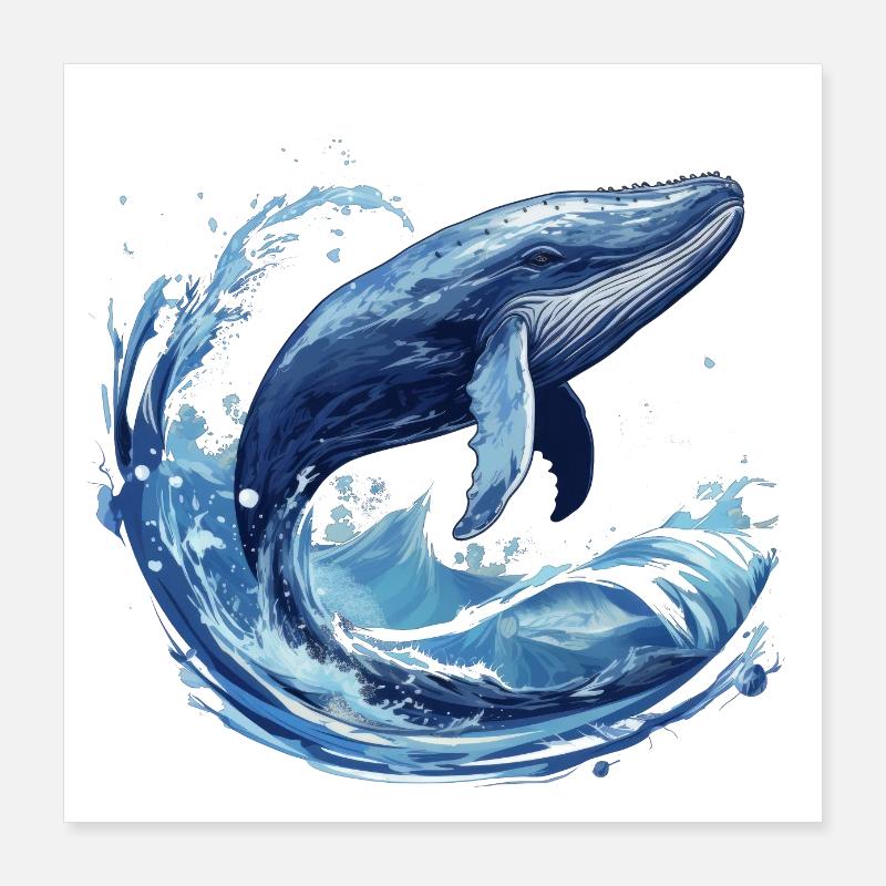 Blue whale Poster 16" x 16" (40x40 cm)