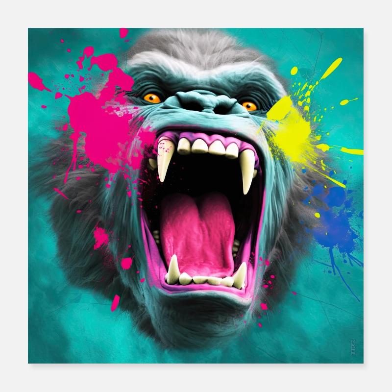 Gorille 04 Poster 40 x 40 cm