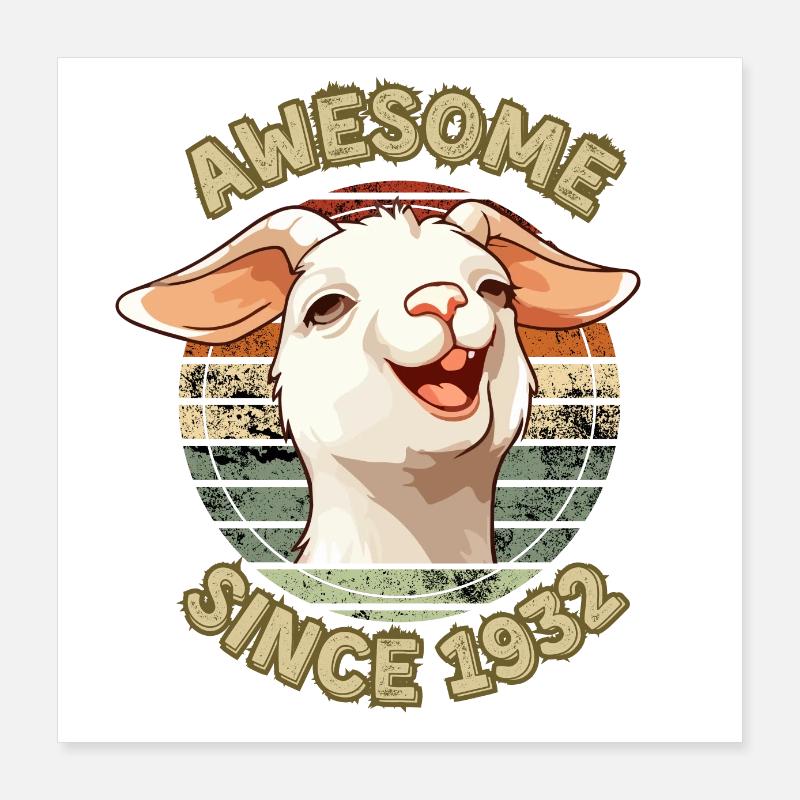 awesome Since 1932 - Humor 1932 Geburtstagsgeschenk Poster 40x40 cm
