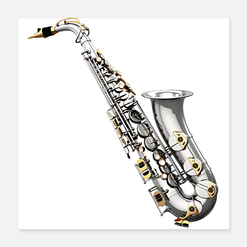 Le saxophone est un instrument à vent Poster 40 x 40 cm