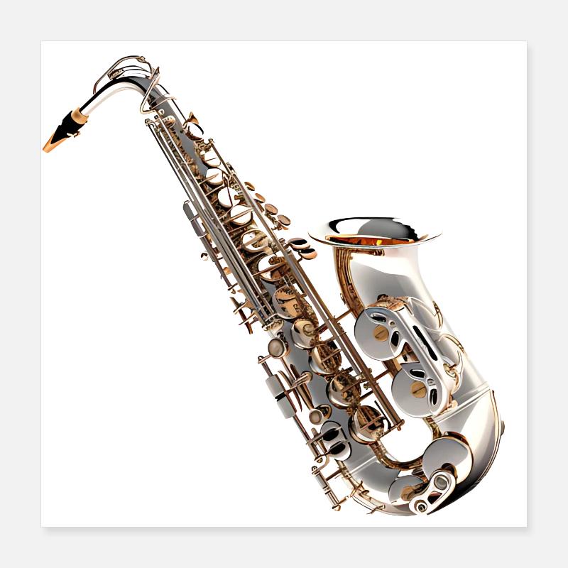 Le saxophone est un instrument populaire Poster 40 x 40 cm