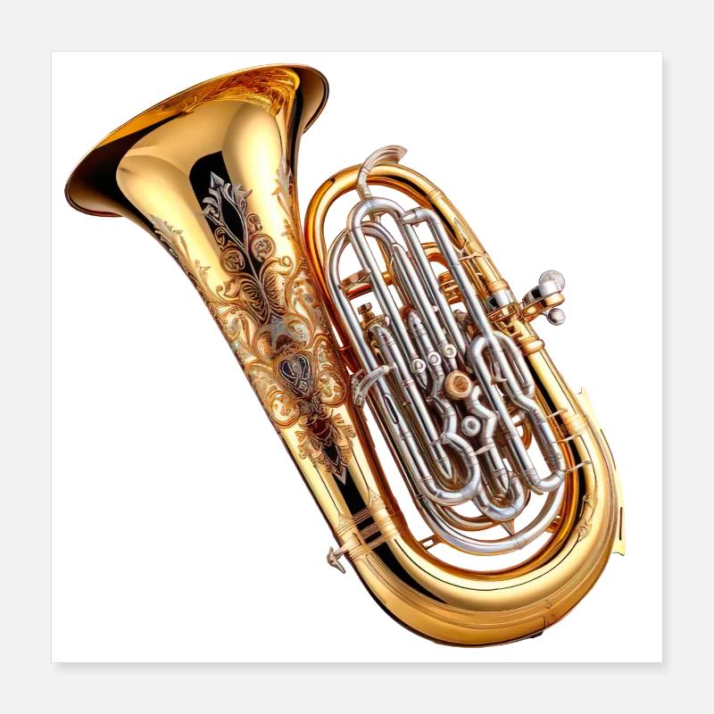 Le tuba est un instrument de cuivres graves Poster 40 x 40 cm