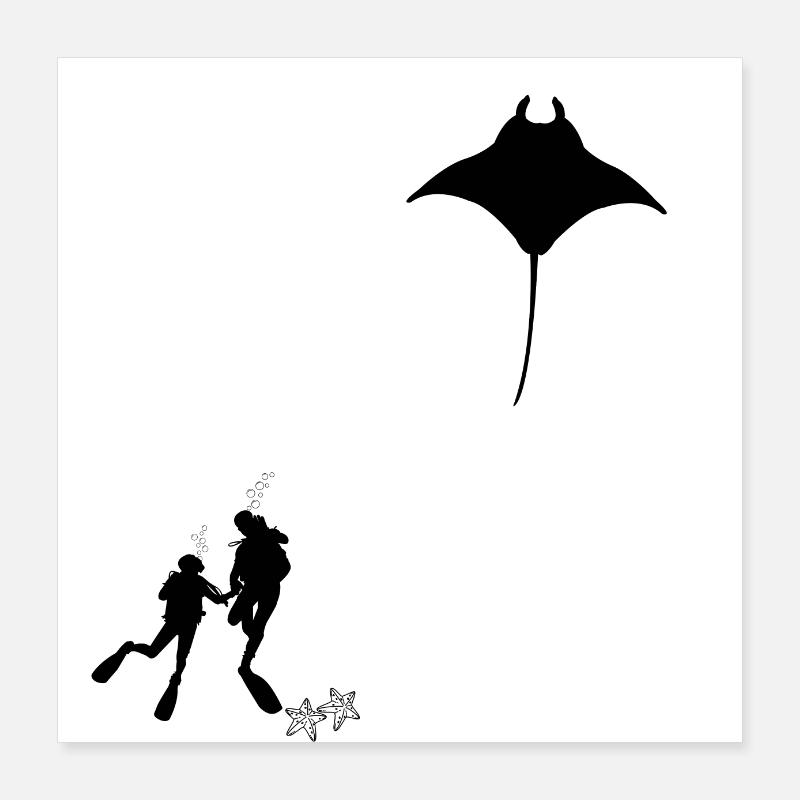 Plongée sous-marine Poster 40 x 40 cm