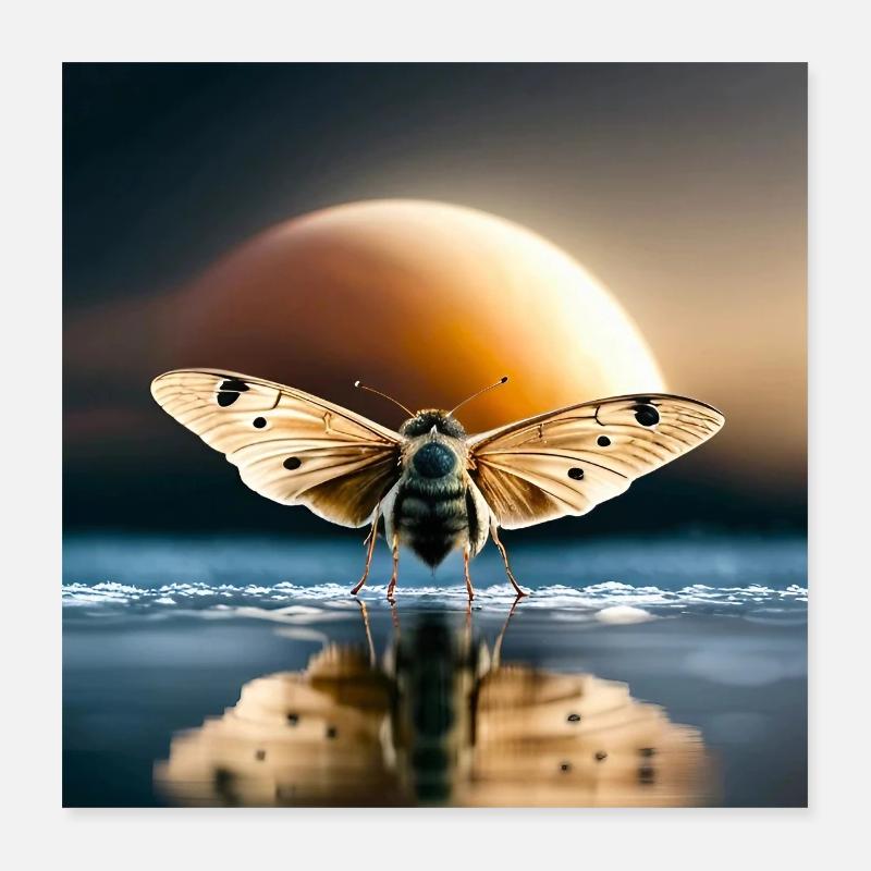 Papillon Nuit Poster 40 x 40 cm