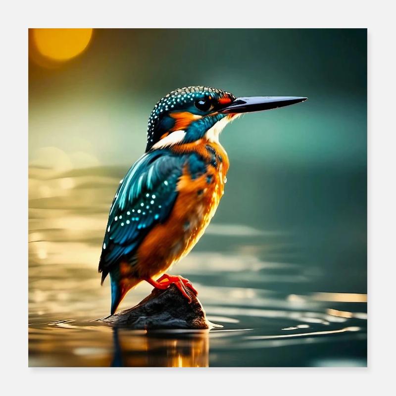 Eisvogel Poster 40x40 cm