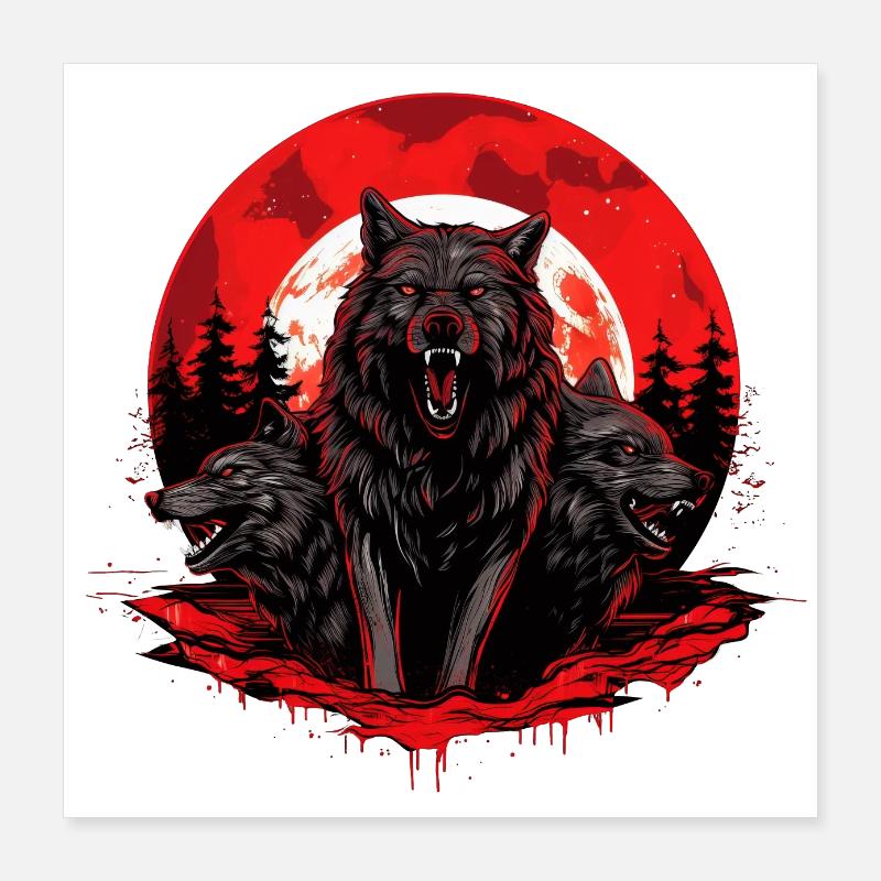 Rage of the wolfs Poster 16" x 16" (40x40 cm)