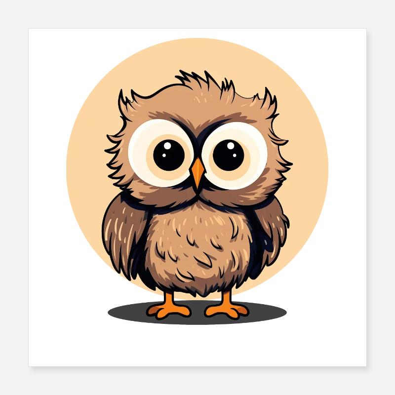 Hibou Poster 40 x 40 cm