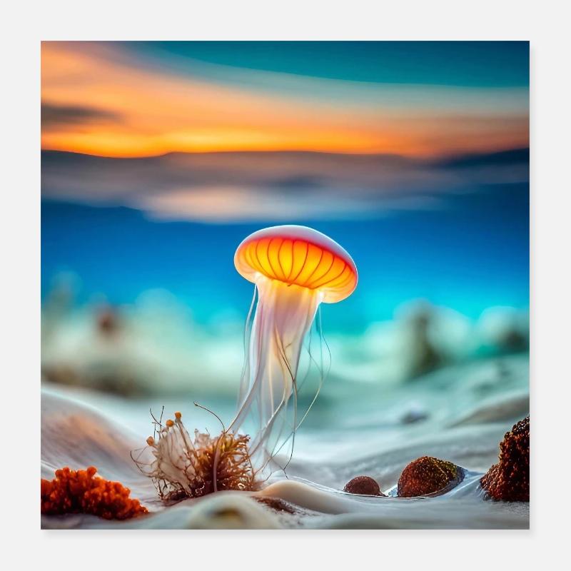 Jellyfish Poster 16" x 16" (40x40 cm)