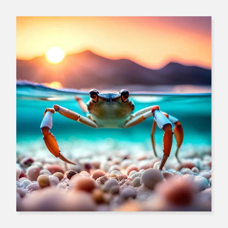 Unterwasser-Krabben Poster 40x40 cm