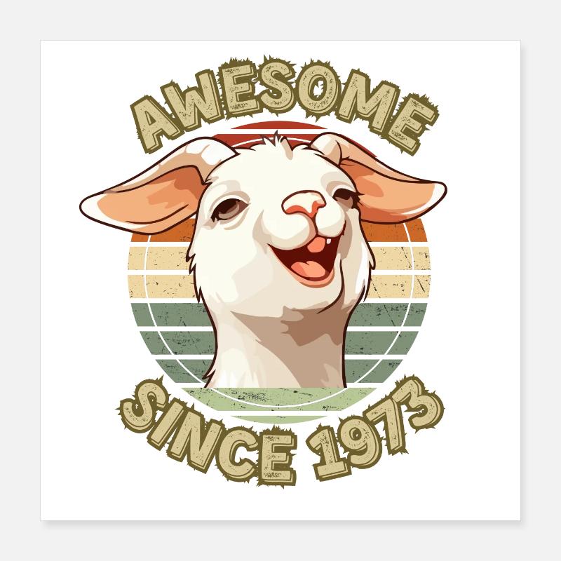awesome Since 1973 - Geburtstagsgeschenk Humor 1973 Poster 40x40 cm