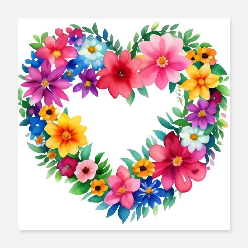 Kranz Herz Poster 40x40 cm