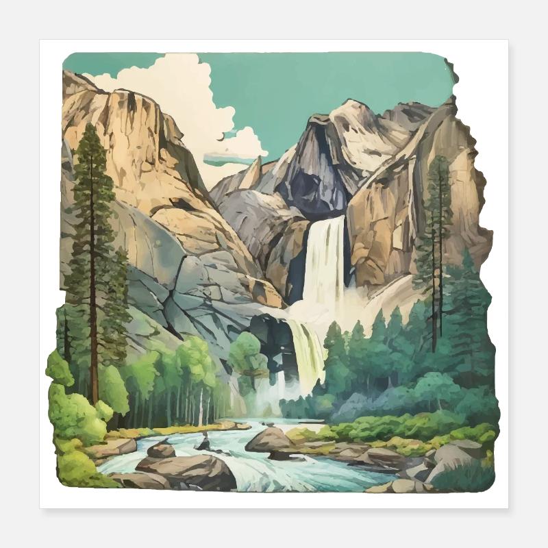 Wunder schöne Berglandschaft Poster 40x40 cm