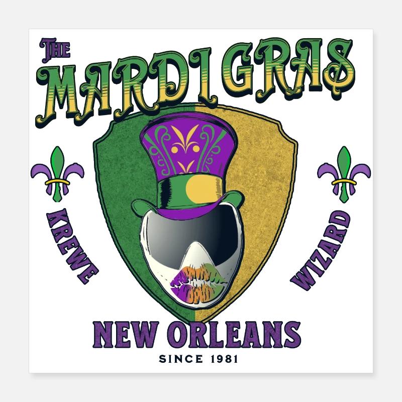 Karneval Krewe Paintball Wisard Poster 40x40 cm