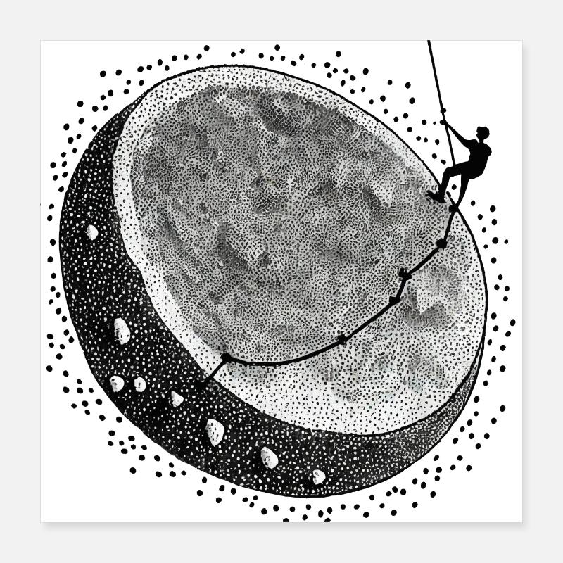 Hand-painted climber Poster 16" x 16" (40x40 cm)