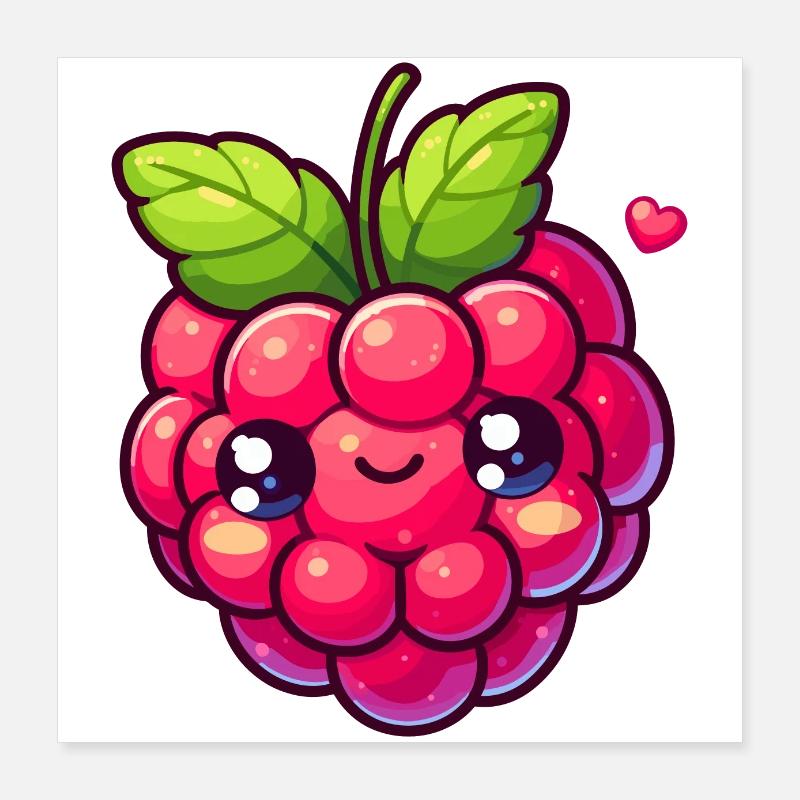 Himbeere - Herz Poster 40x40 cm