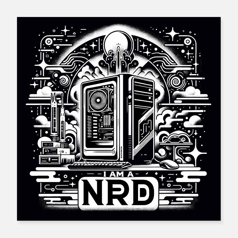 Nerd Stolz Black&White Poster 40x40 cm