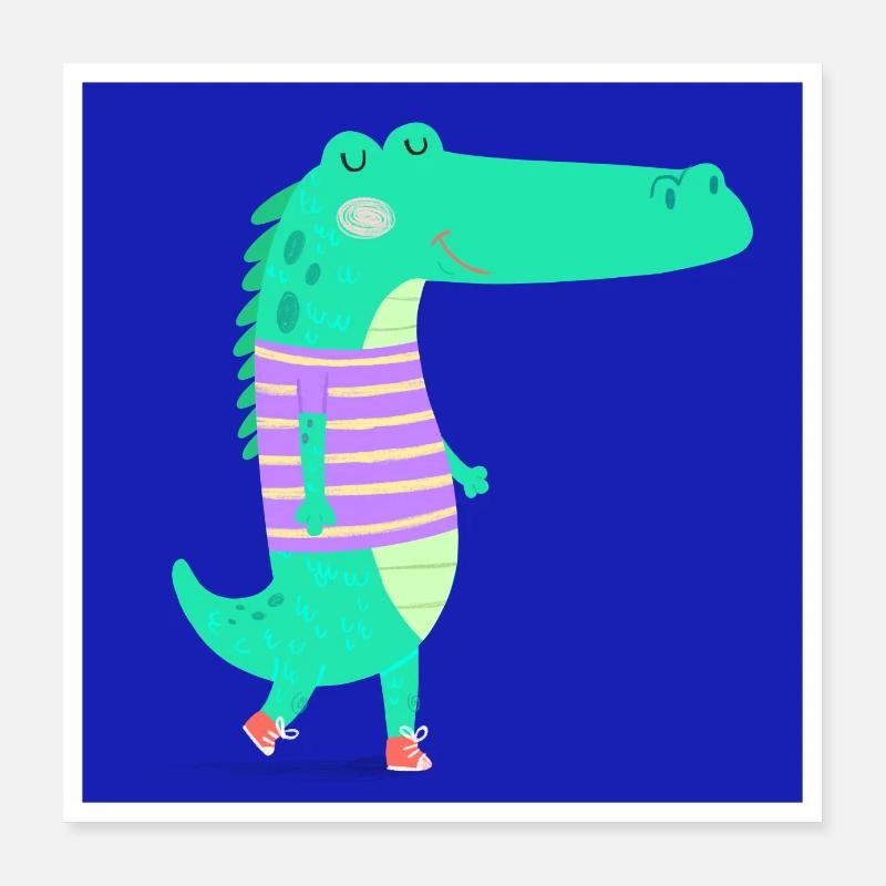Kleines Krokodil Poster 40x40 cm