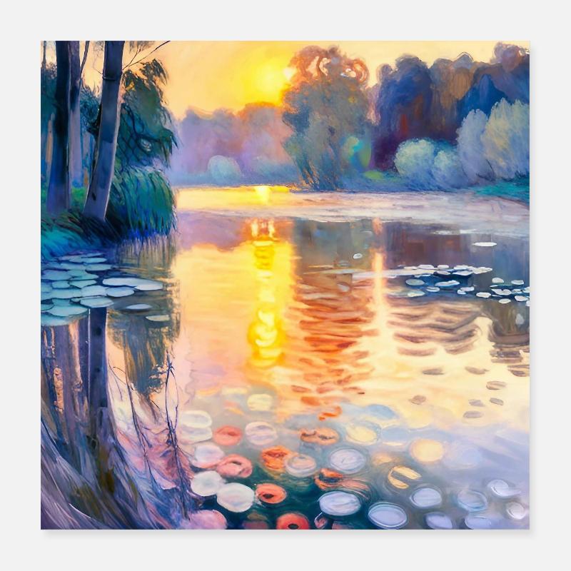 Landschafts-Impressionismus Poster 40x40 cm