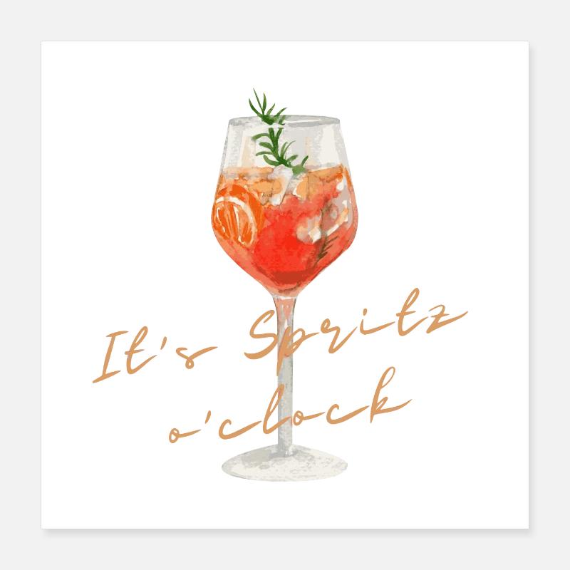 C’est Spritz o ́clock - Spritz minimaliste Poster 40 x 40 cm