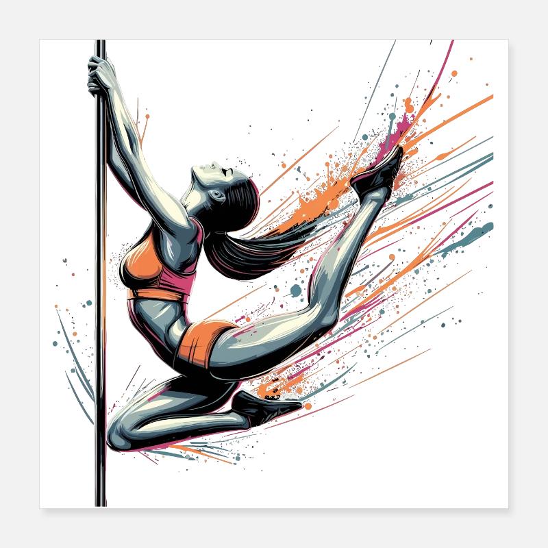Pole Dance Dynamics Colors Gift Poster 16" x 16" (40x40 cm)