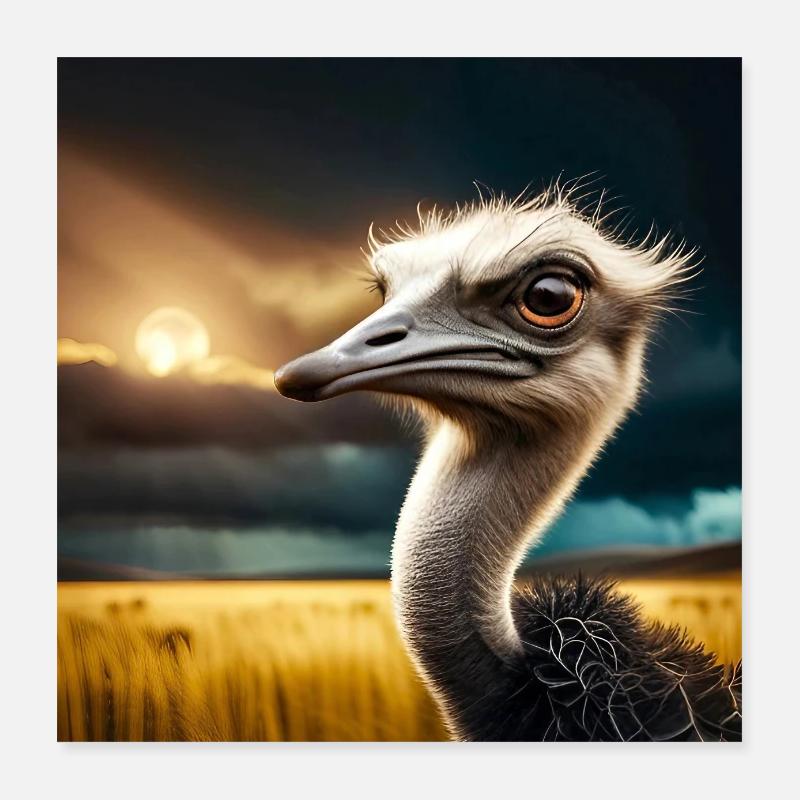 Autruche Poster 40 x 40 cm