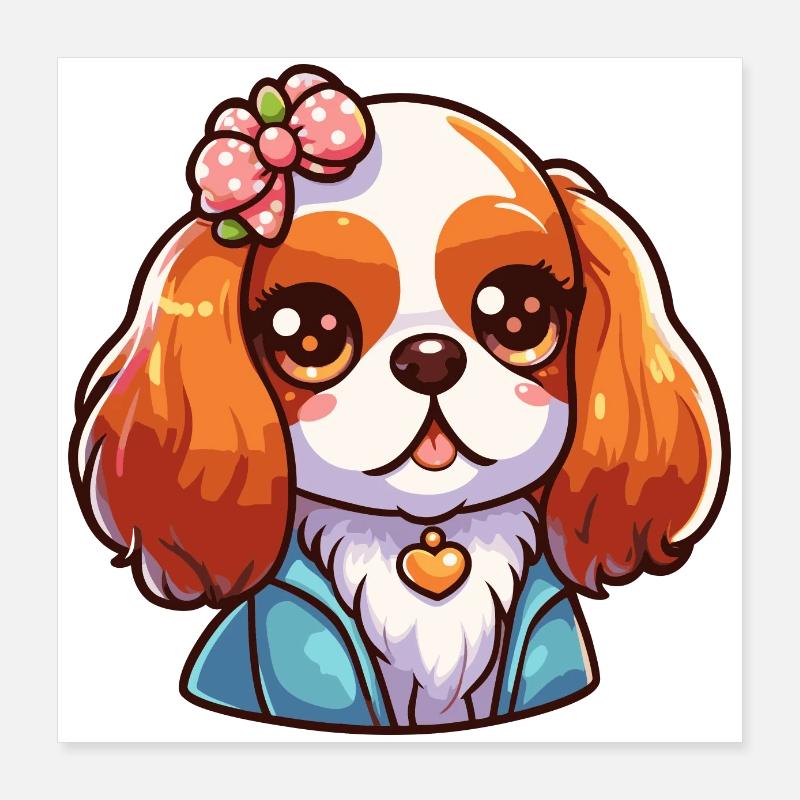 Cute Cavalier King Charles Poster 16" x 16" (40x40 cm)