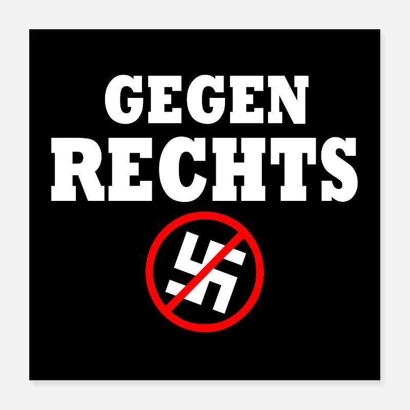 Gegen rechts Poster 40x40 cm