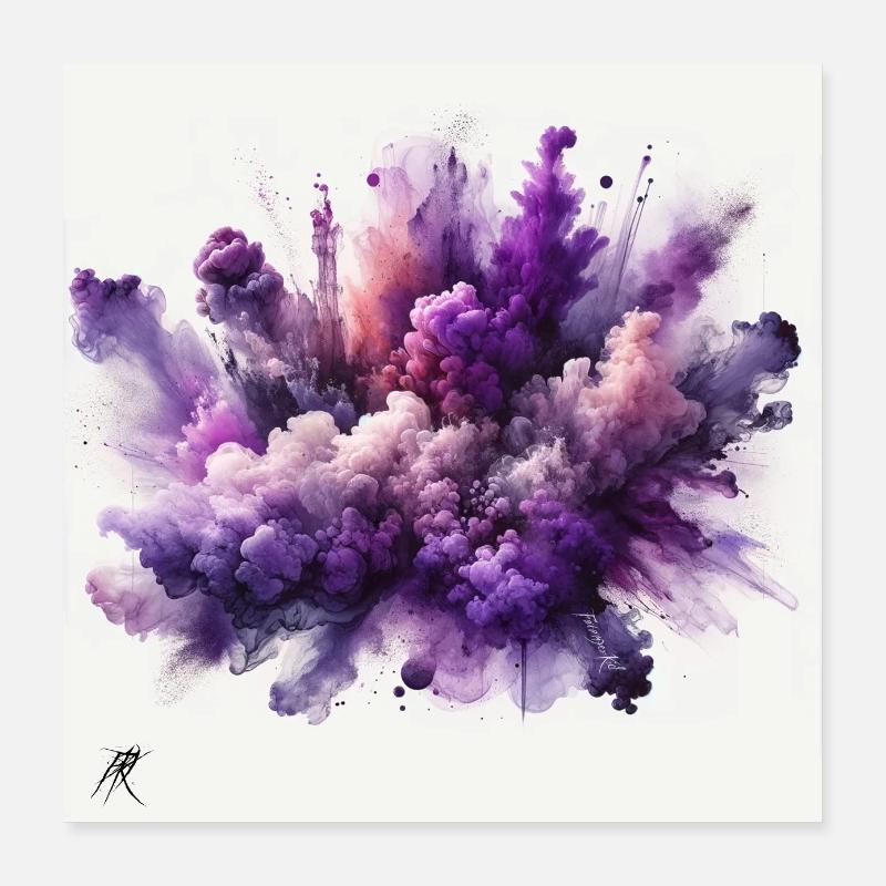 Nuée de pourpre et de mystère - Poster 40 x 40 cm - blanc