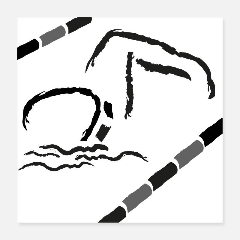 Swimming Poster 16" x 16" (40x40 cm)