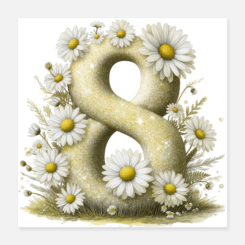No. 8 eit digital background number vector sign tal Poster 16" x 16" (40x40 cm)