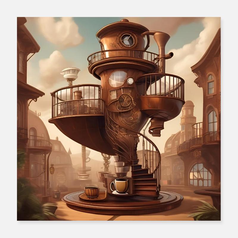 Spiral Coffee Corner Poster 16" x 16" (40x40 cm)