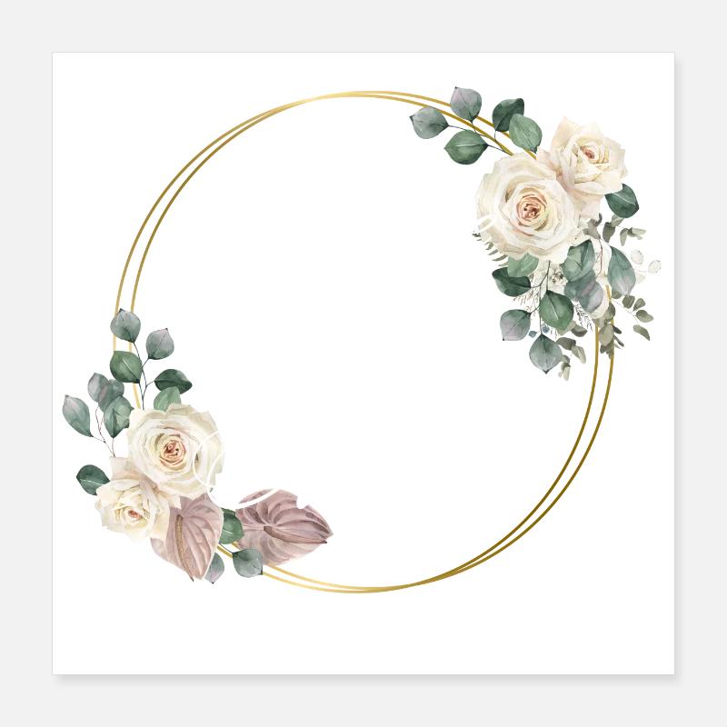 équipe de La mariée fleur blanche -tshirt assorti Poster 40 x 40 cm