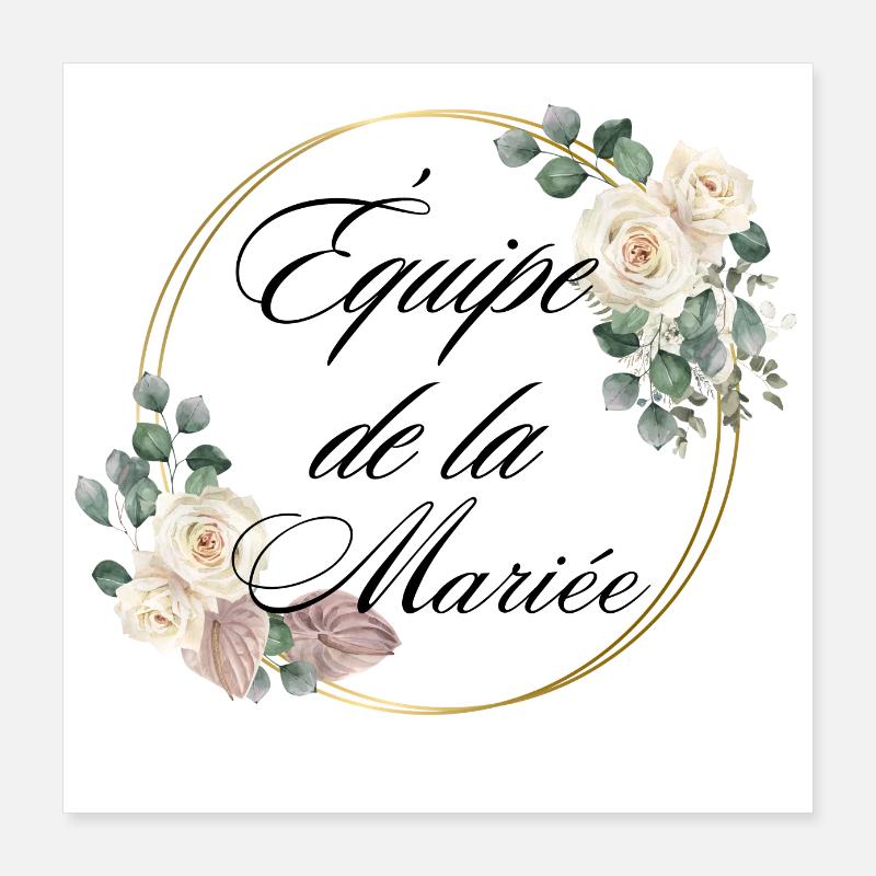 équipe de La mariée fleur blanche -tshirt assorti Poster 40 x 40 cm