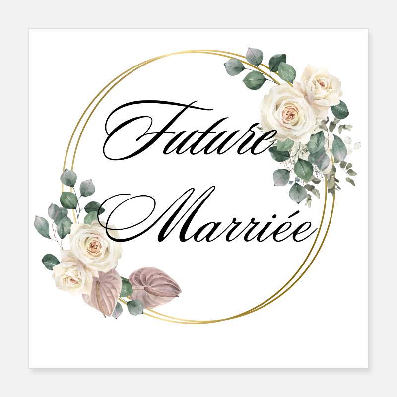 Bride-to-be White Flowers - Matching tshirt Poster 16" x 16" (40x40 cm)