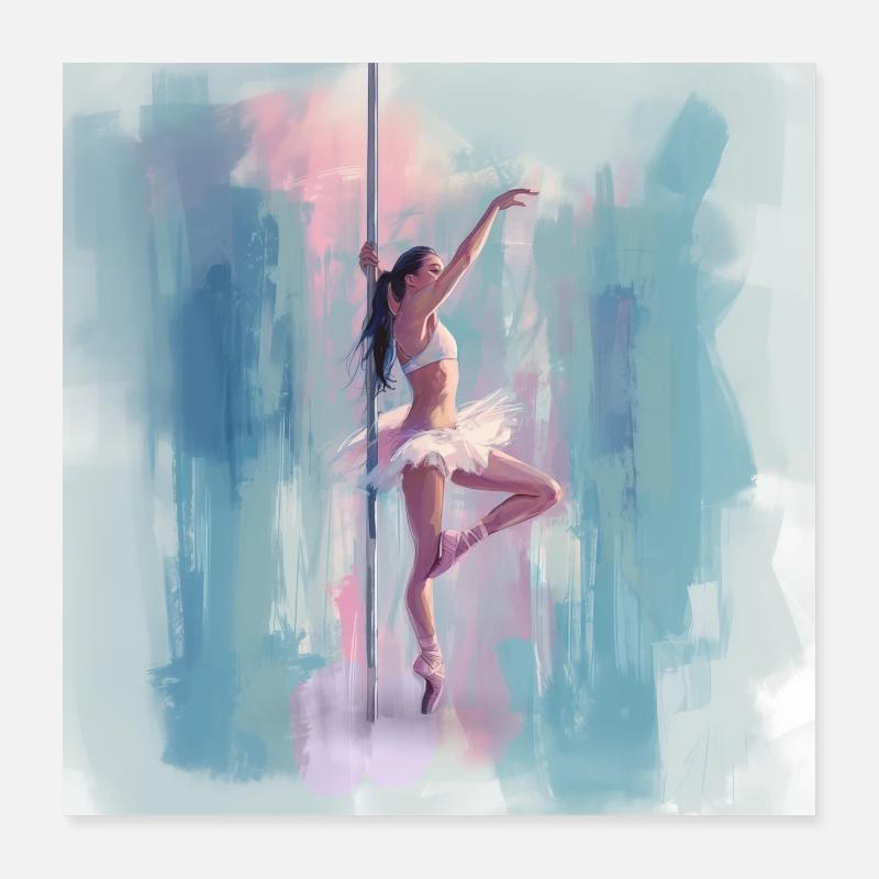 Guache Pole Pirouette Poster 40x40 cm