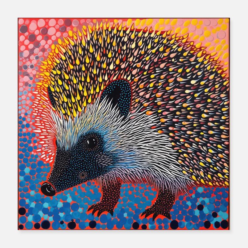 igel, bunt, tier, geschenk, geschenkidee Poster 40x40 cm