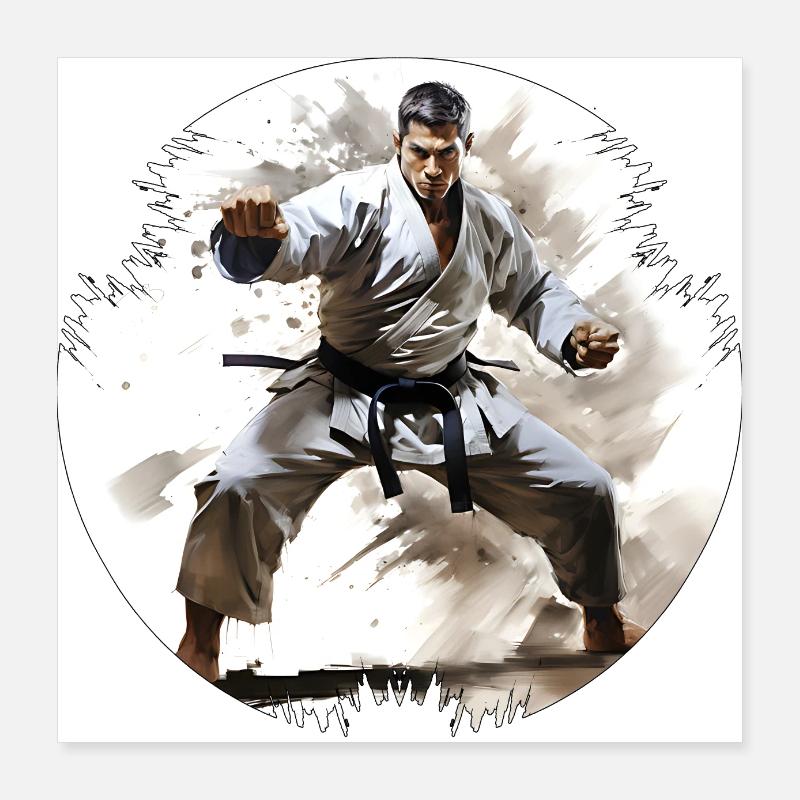 Le karaté peut améliorer la concentration Poster 40 x 40 cm