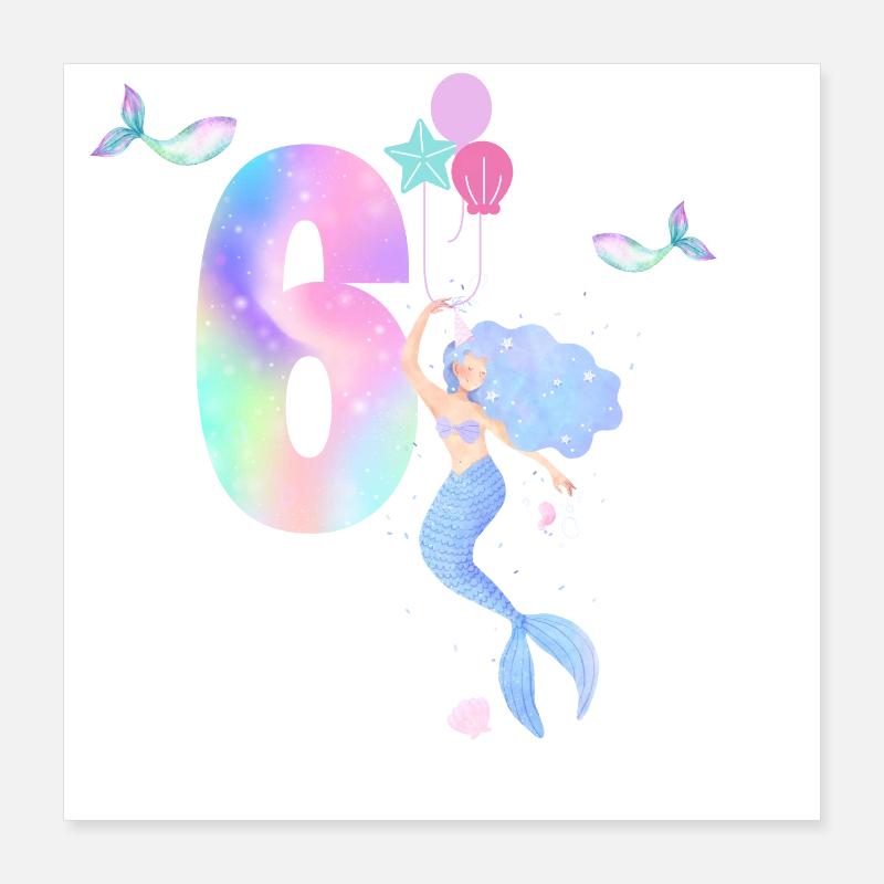 6th Anniversary Mermaid Poster 16" x 16" (40x40 cm)
