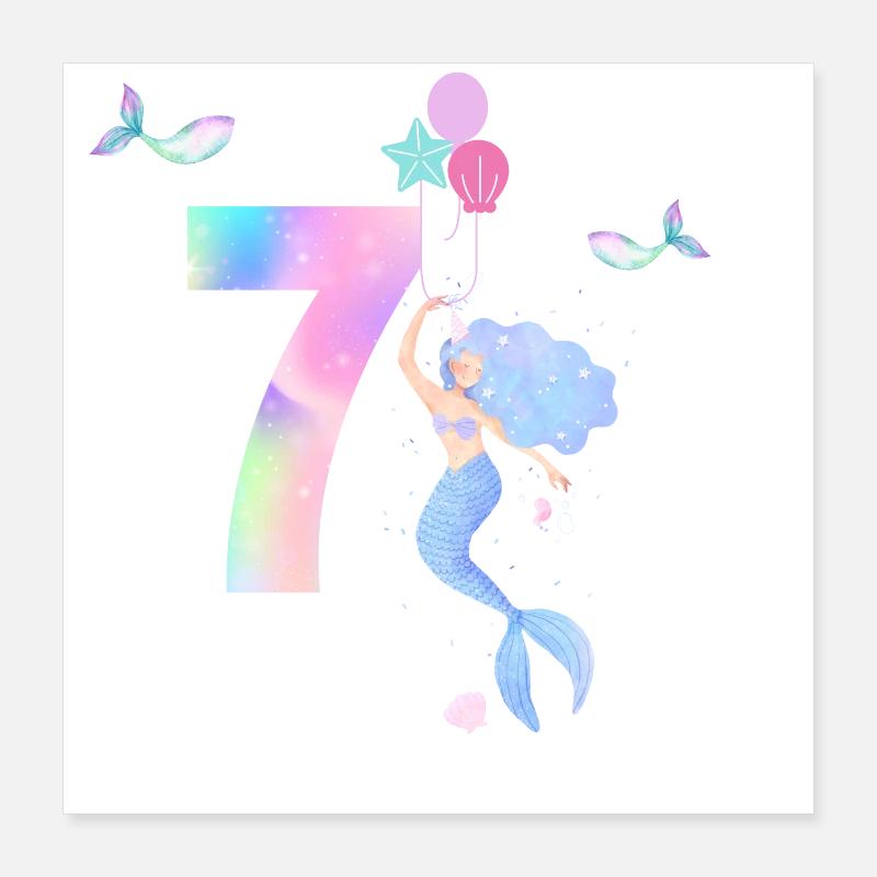 7th Anniversary Mermaid Poster 16" x 16" (40x40 cm)