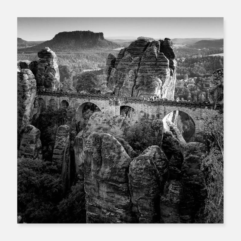 Bastei Bridge Saxon Switzerland Germany Poster Poster 16" x 16" (40x40 cm)