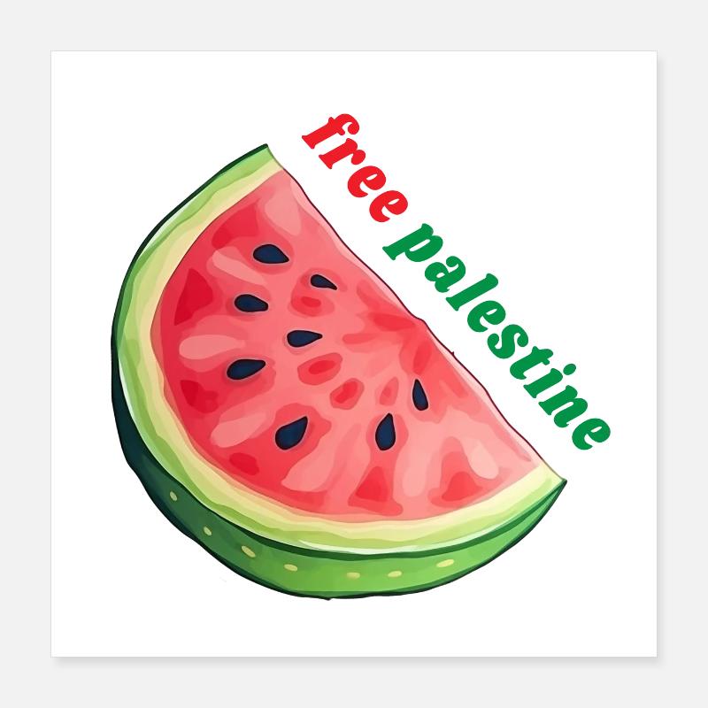 Conception de pastèque, Art gratuit de la Palestine Poster 40 x 40 cm