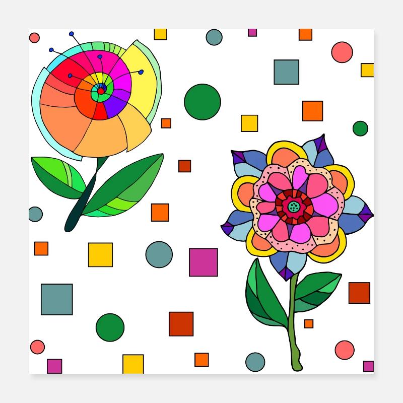 Blumen Poster 40x40 cm