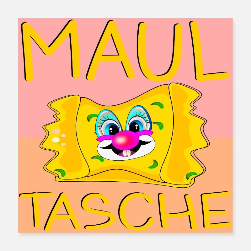 Maultaschen Clown Poster 40x40 cm