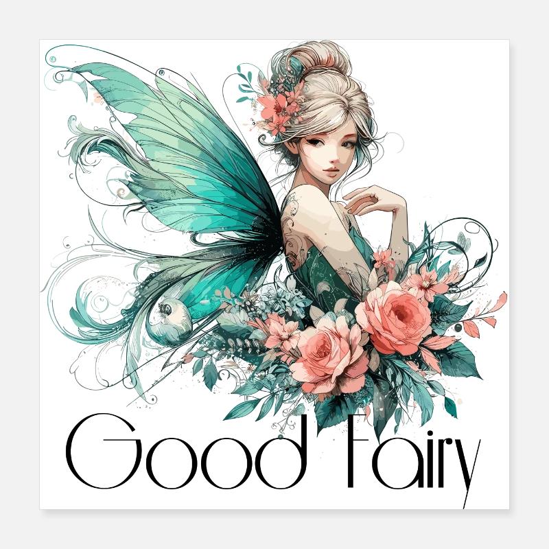 Cadeau de fée marraine Poster 40 x 40 cm