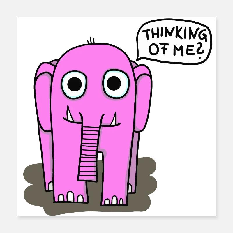 Pink Elephant Poster 16" x 16" (40x40 cm)