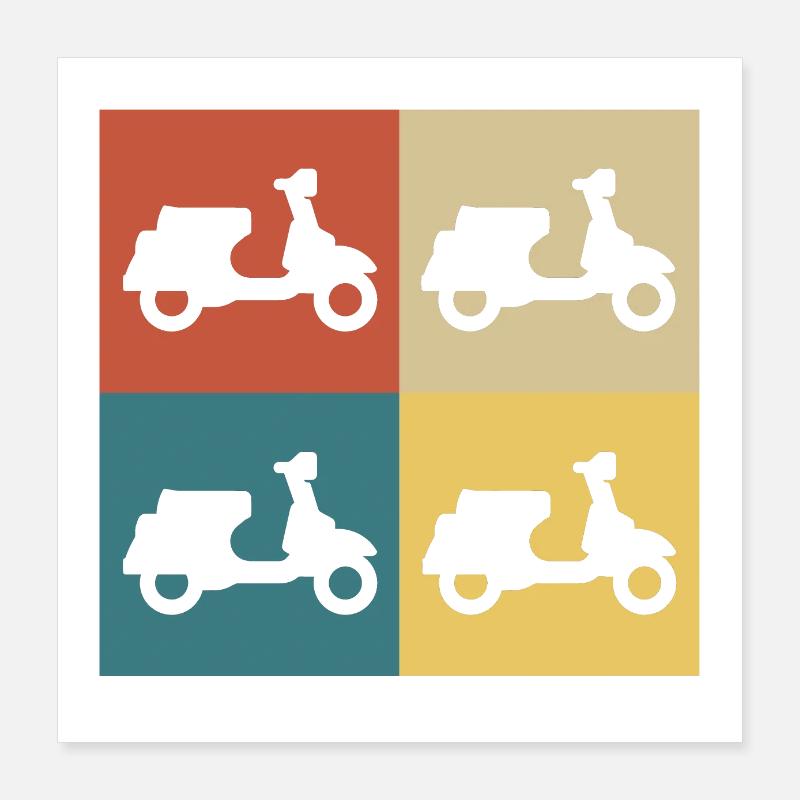 Retro Vintage Roller Poster 40x40 cm