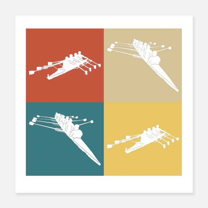 Retro Vintage Rowing Poster 16" x 16" (40x40 cm)