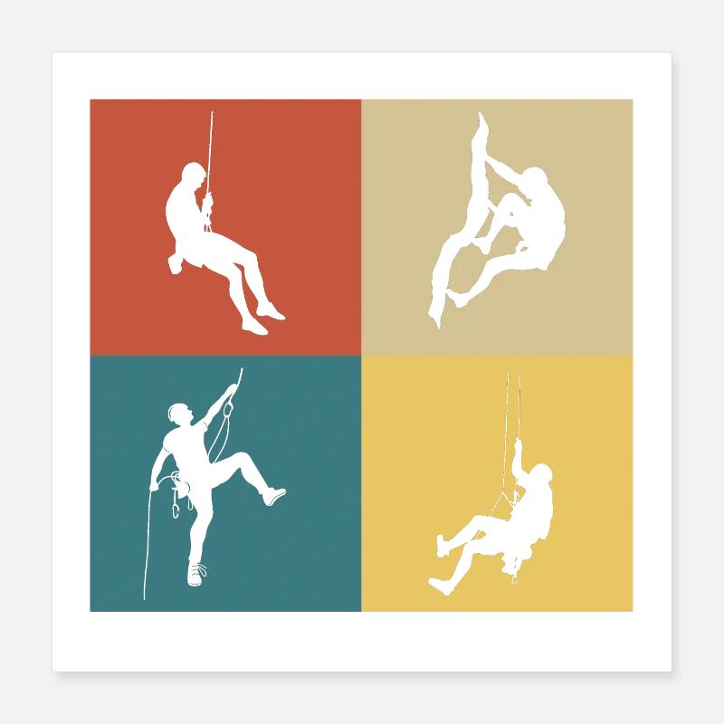 Retro Vintage Climbing Poster 16" x 16" (40x40 cm)